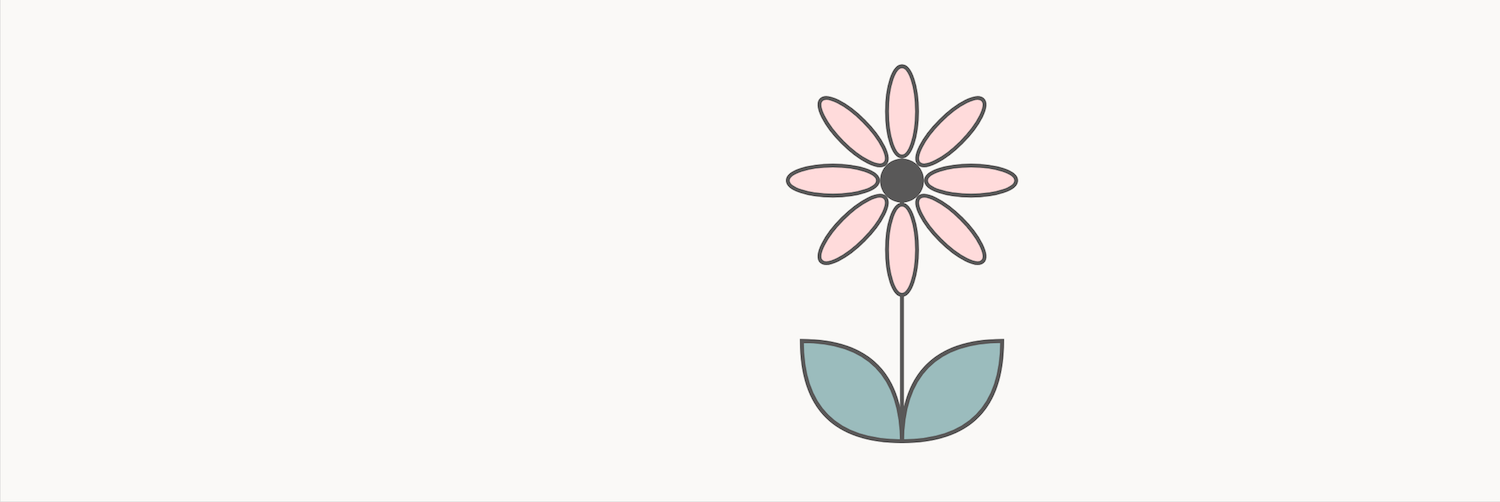 SVG drawing of pink flower