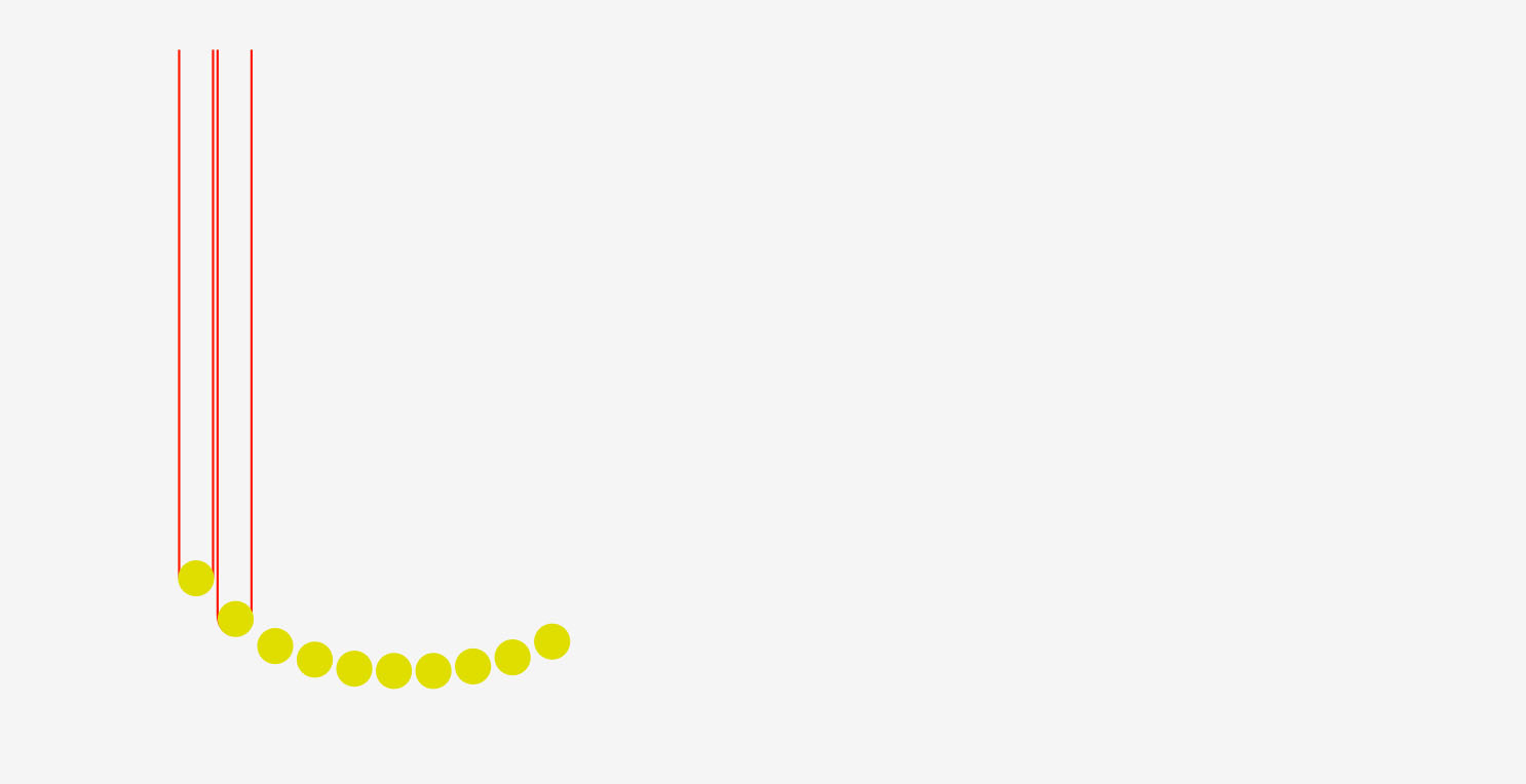 Image of a row of yellow dots